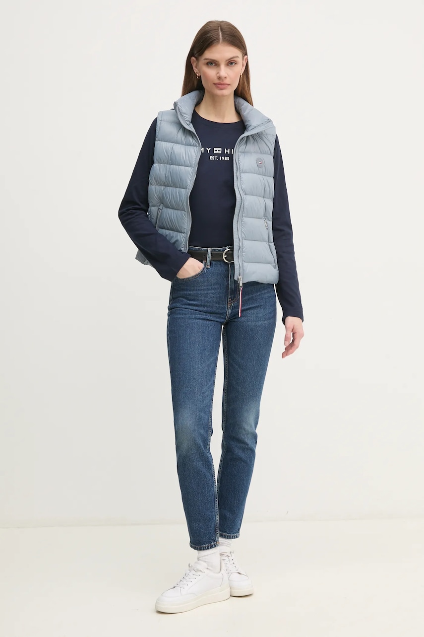 Хлопковый лонгслив Tommy Hilfiger цвет синий WW0WW43620 Хлопковый лонгслив Tommy Hilfiger цвет синий WW0WW43620