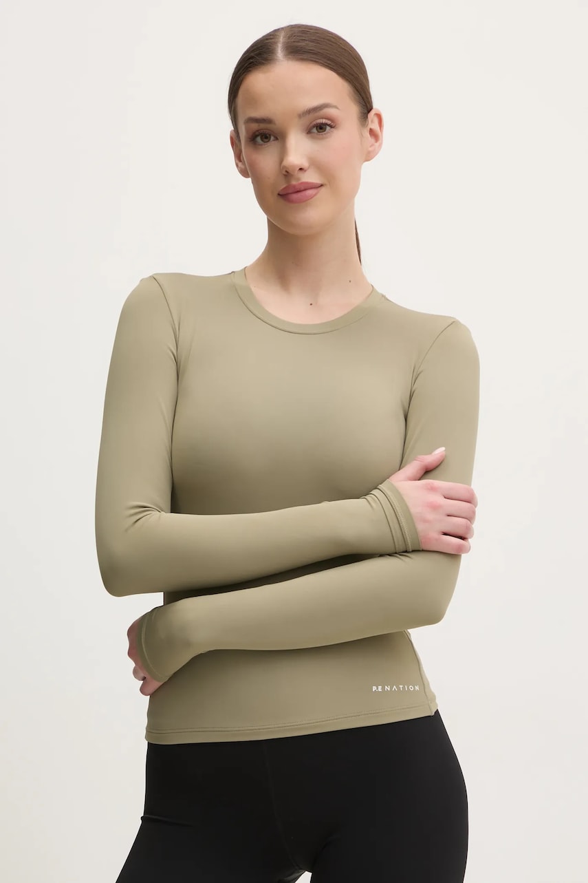 P.E Nation longsleeve Foundation LS femei, culoarea verde, 243L265 P.E Nation longsleeve Foundation LS femei, culoarea verde, 243L265