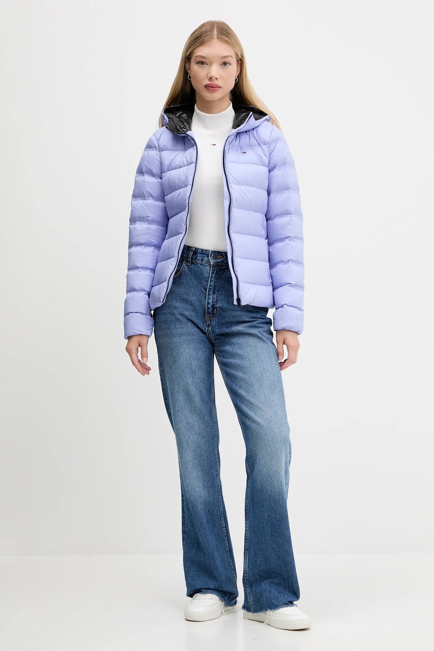 Лонгслив Tommy Jeans цвет чёрный с полугольфом DW0DW19830 Лонгслив Tommy Jeans цвет чёрный с полугольфом DW0DW19830