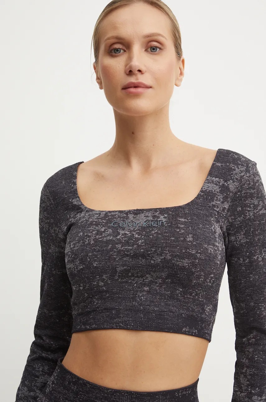 Μακρυμάνικο προπόνησης Calvin Klein Performance χρώμα: μαύρο, 00GWF4K201 φωτογραφία