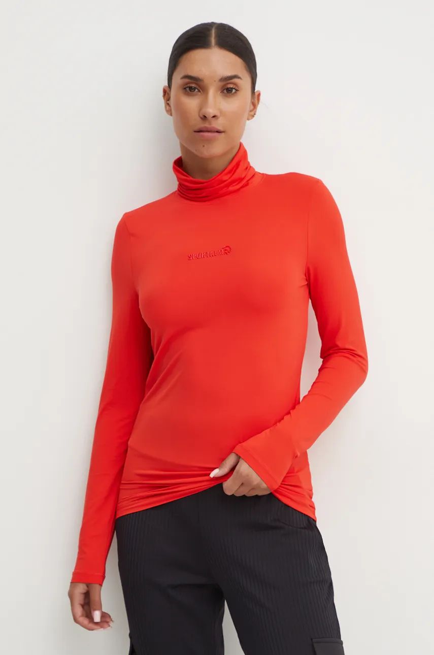 Sportalm longsleeve femei, culoarea portocaliu, cu guler, 1852520699