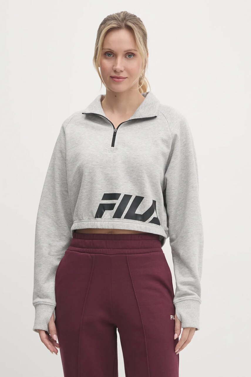 Fila bluza Torreglia femei, culoarea gri, cu imprimeu, FAW0847
