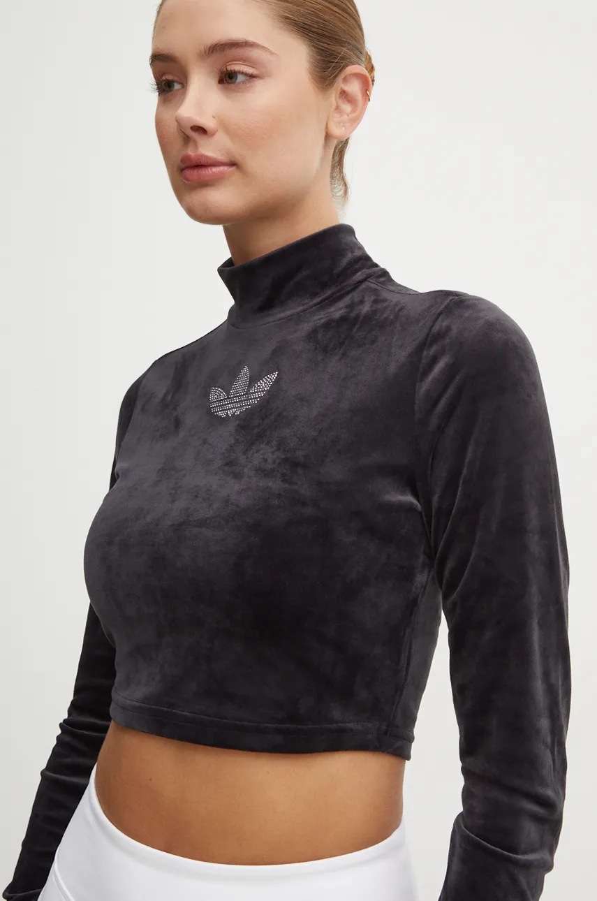 

Тениска adidas Originals в черно с ниско поло IW5674, Черен