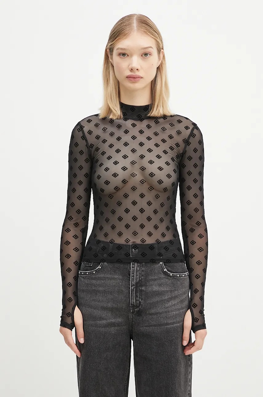 KSUBI longsleeve Symbols culoarea negru, cu turtleneck, WPF24FT009