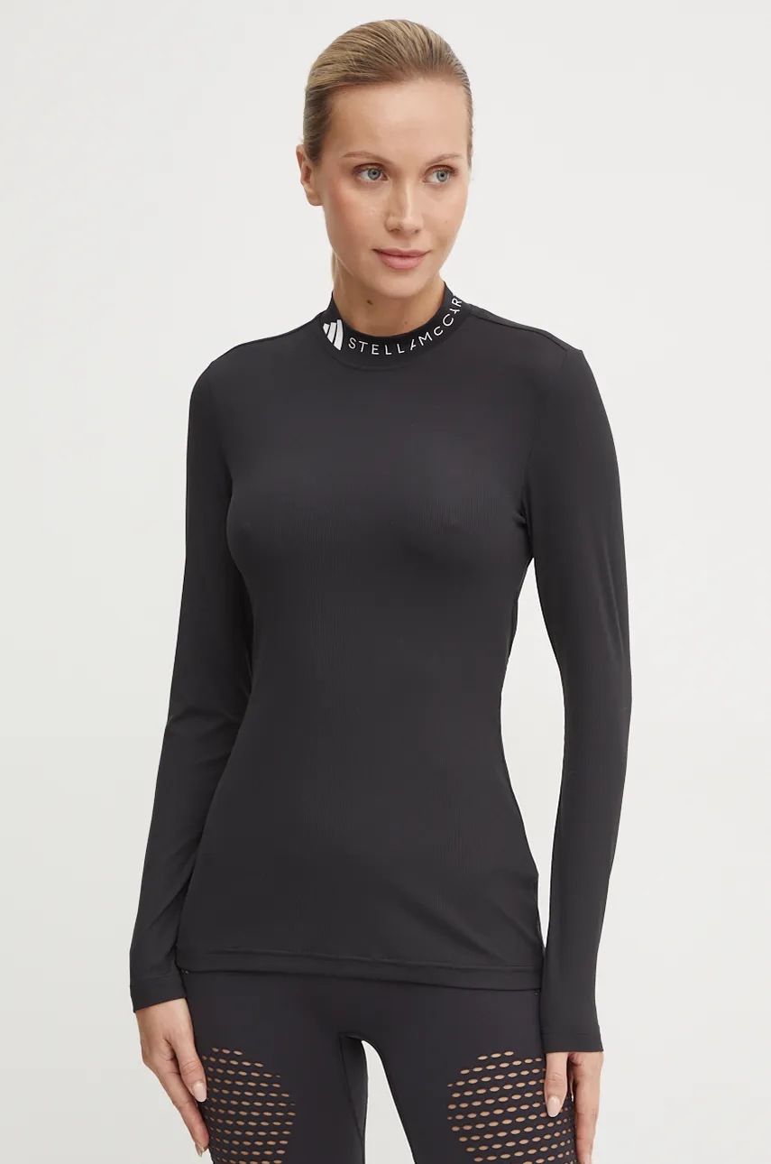 

Блуза с дълги ръкави adidas by Stella McCartney в черно с ниско поло IN3639, Черен