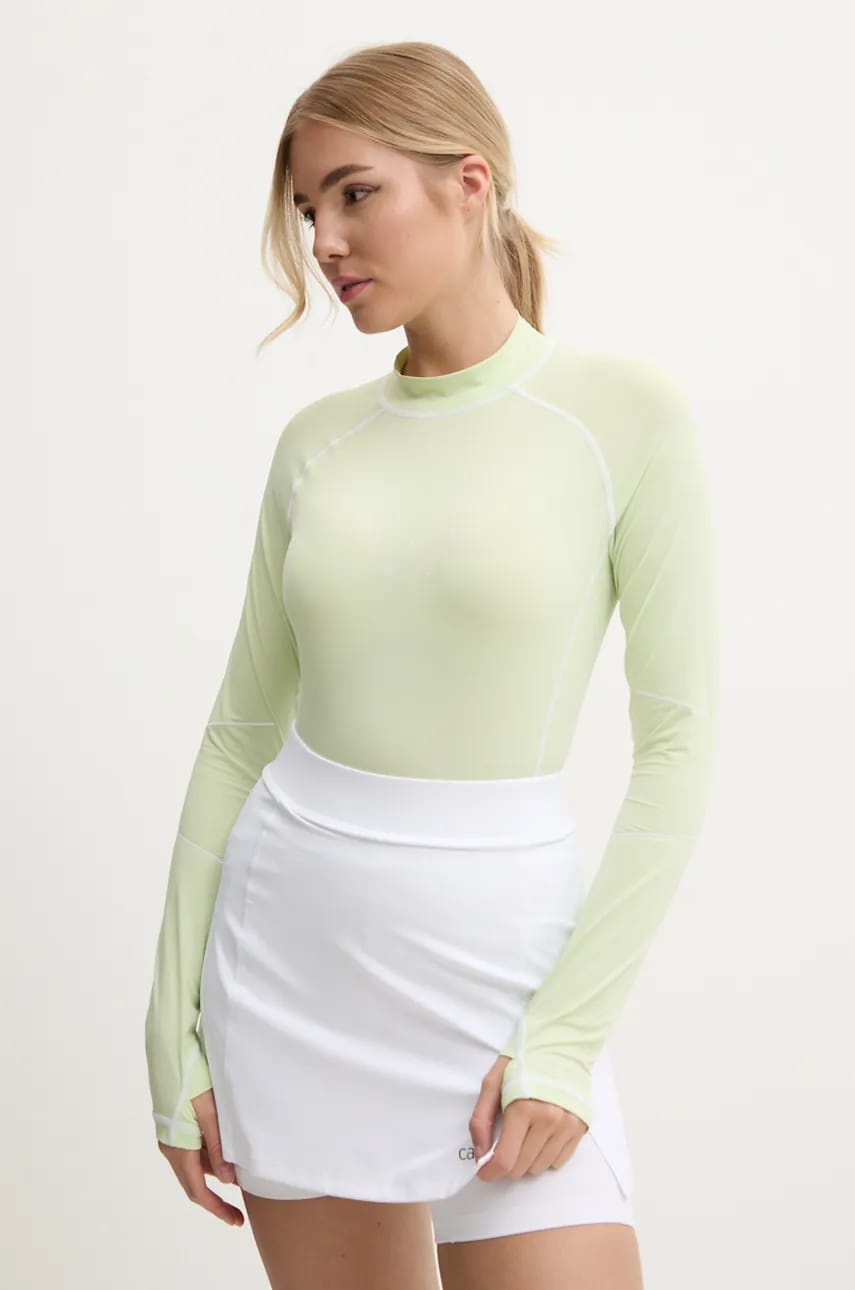 Casall mânecă lungă de antrenament Technical Pursuit culoarea verde, cu turtleneck, 24218