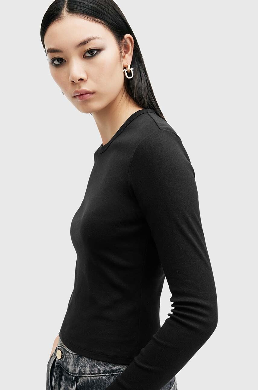 Бавовняний лонгслів AllSaints STEVIE LS TEE колір чорний W184JB