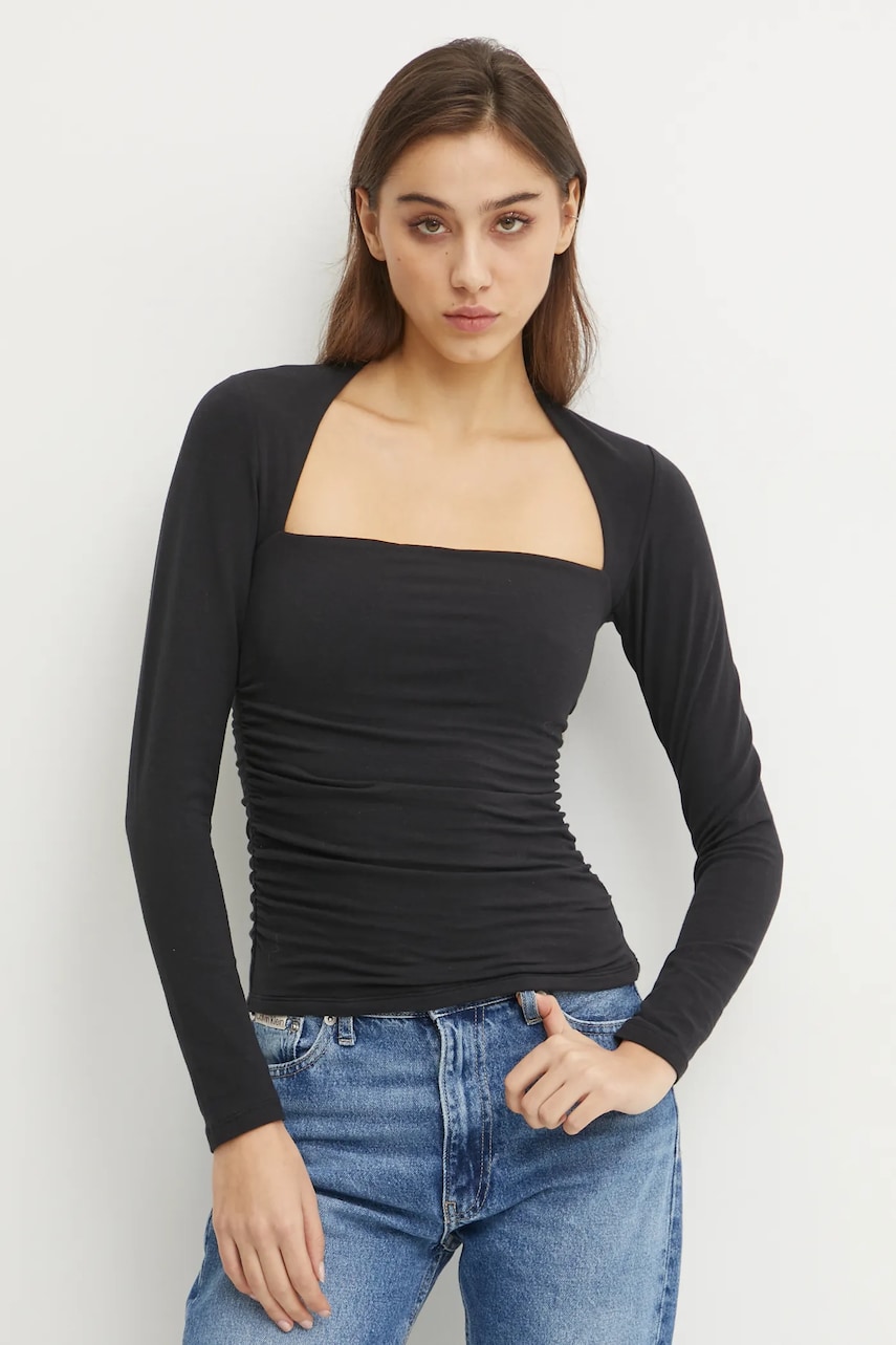 Abercrombie & Fitch longsleeve femei, culoarea negru, KI139-4893 Abercrombie & Fitch longsleeve femei, culoarea negru, KI139-4893