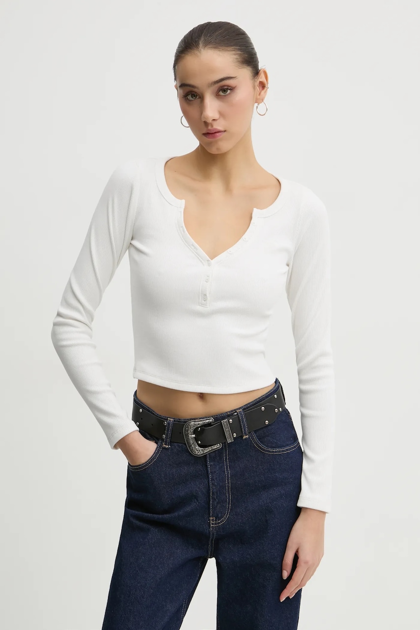 Hollister Co. longsleeve femei, culoarea bej, KI339-3631 Hollister Co. longsleeve femei, culoarea bej, KI339-3631