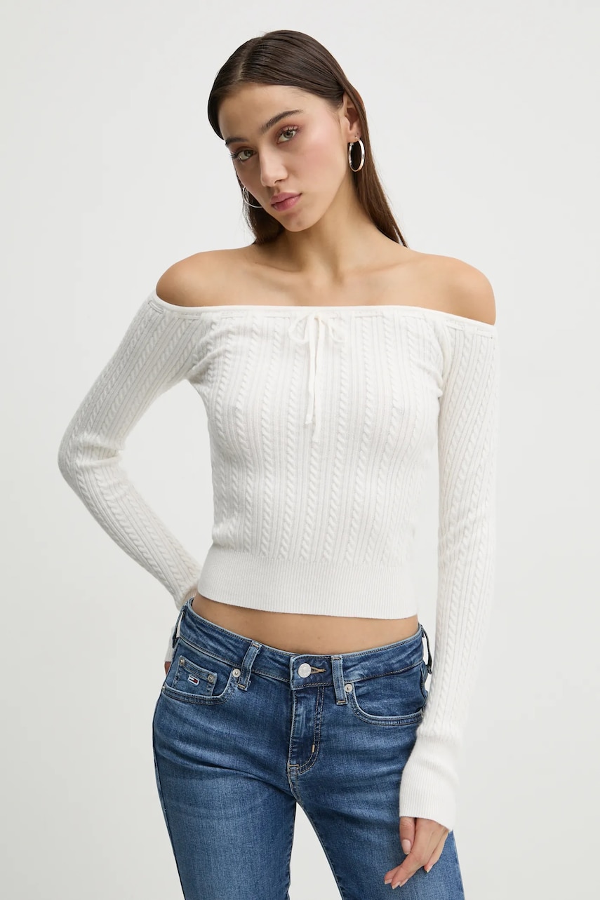 Hollister Co. pulover femei, culoarea bej, light, KI350-4258