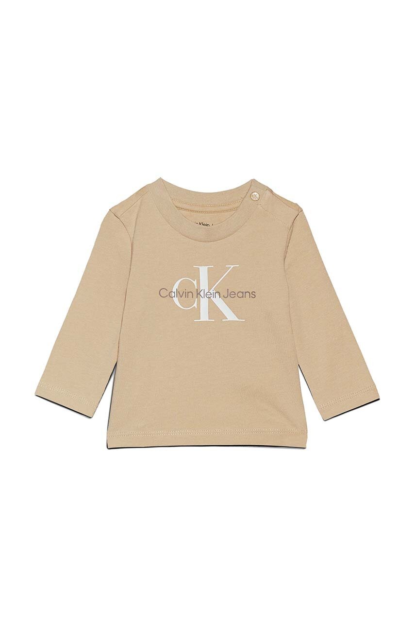 

Детска блуза с дълги ръкави Calvin Klein Jeans в бежово IN0IN00005, Бежов