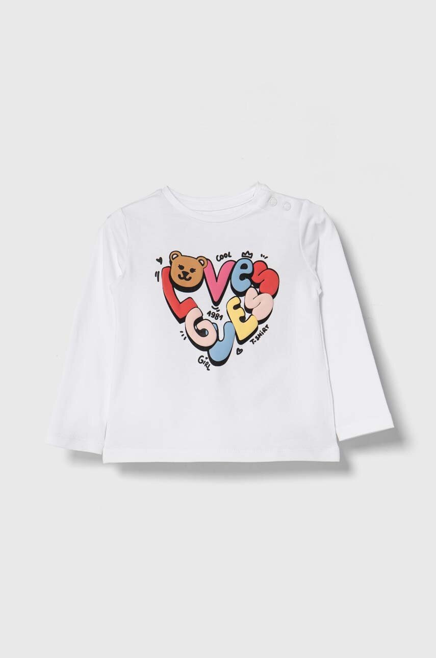 

Бебешка тениска Guess в бяло A4YI01 K6YW4, Бял