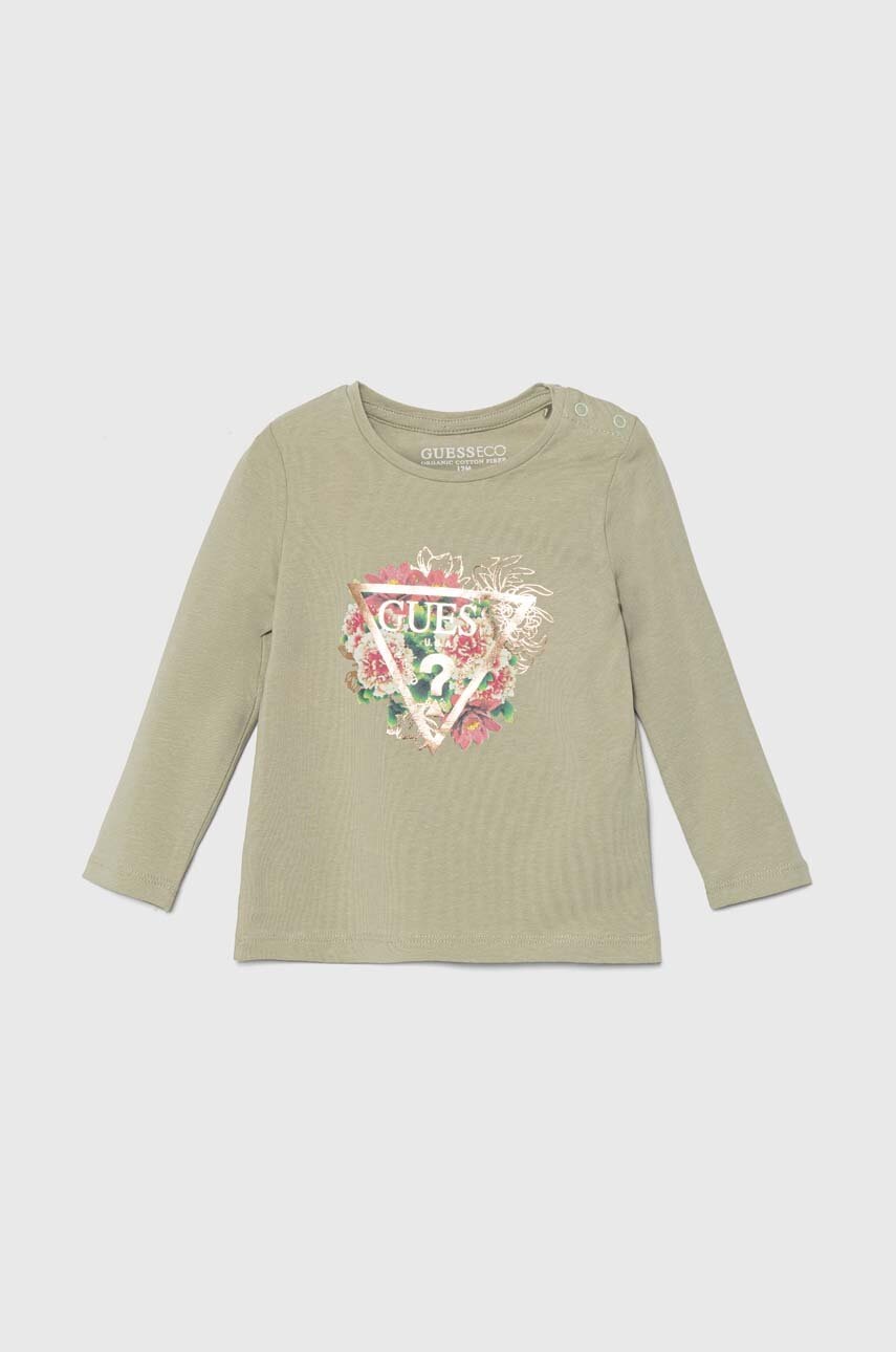 

Бебешка блуза с дълги ръкави Guess в зелено A4YI05 K6YW4, Зелен