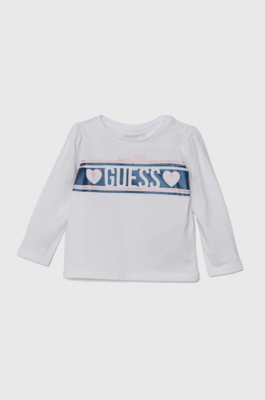 

Бебешка блуза с дълги ръкави Guess в бяло A4YI06 K6YW4, Бял