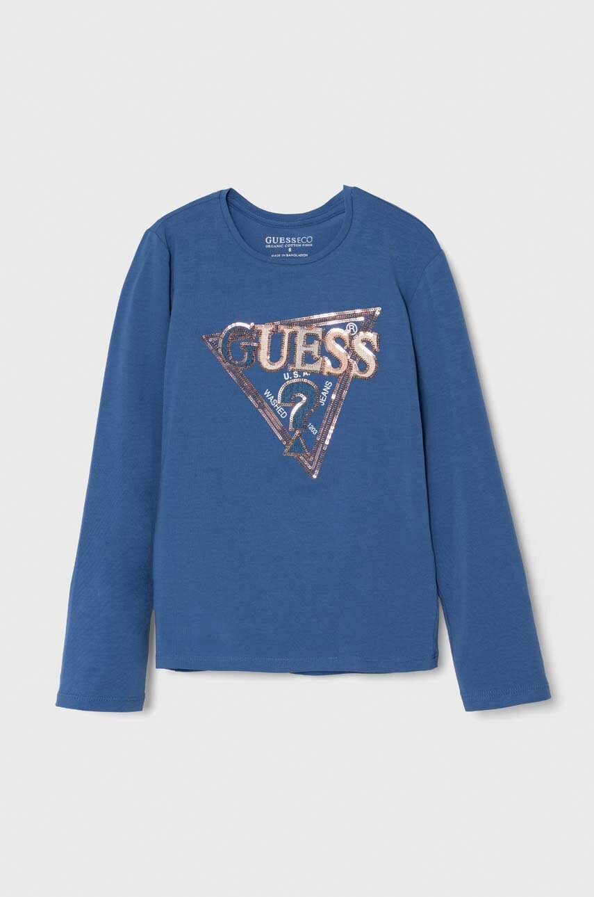 

Детска блуза с дълги ръкави Guess в синьо J4YI05 K6YW4, Син