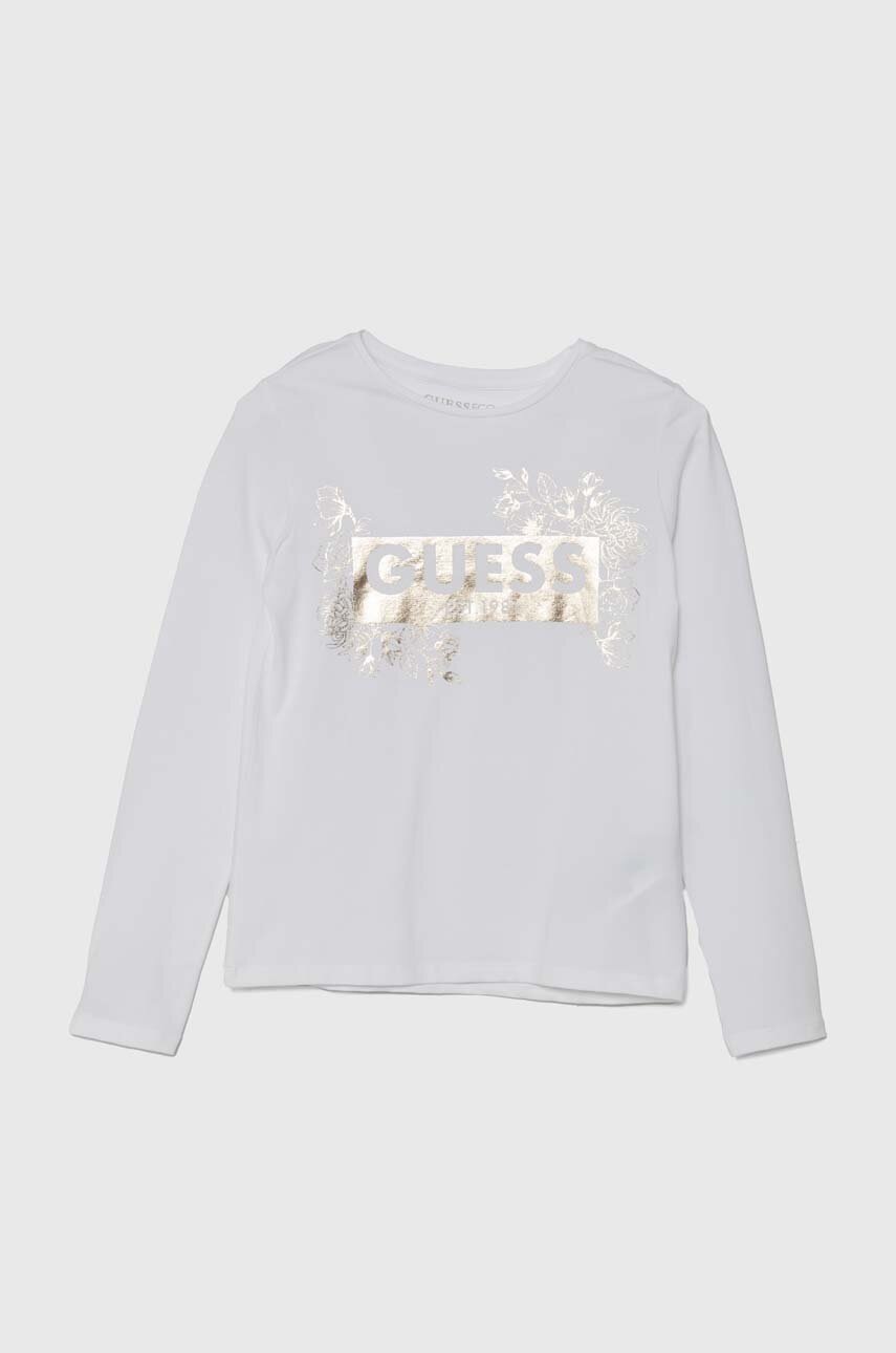 

Детска блуза с дълги ръкави Guess в бяло J4YI22 K6YW4, Бял