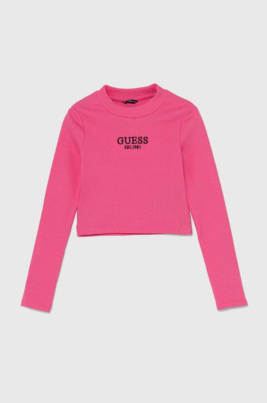 

Детска блуза с дълги ръкави Guess в розово J4YI49 KBZP4, Розов