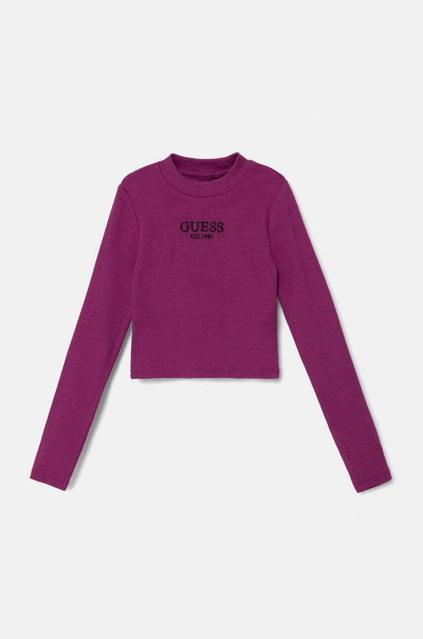 

Детска блуза с дълги ръкави Guess в лилаво J4YI49 KBZP4, Виолетов