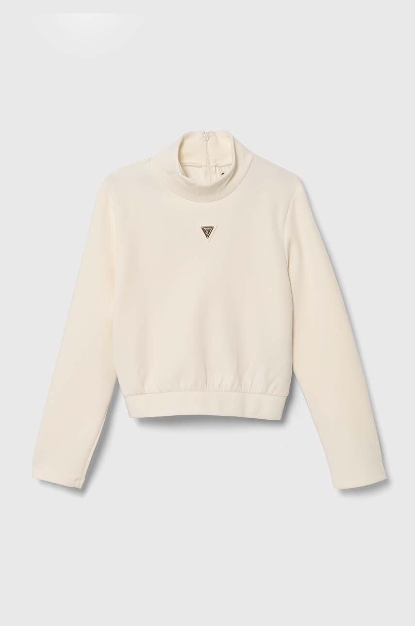 

Детска блуза с дълги ръкави Guess в бежово с ниско поло J4YQ25 KCAY2, Бежов