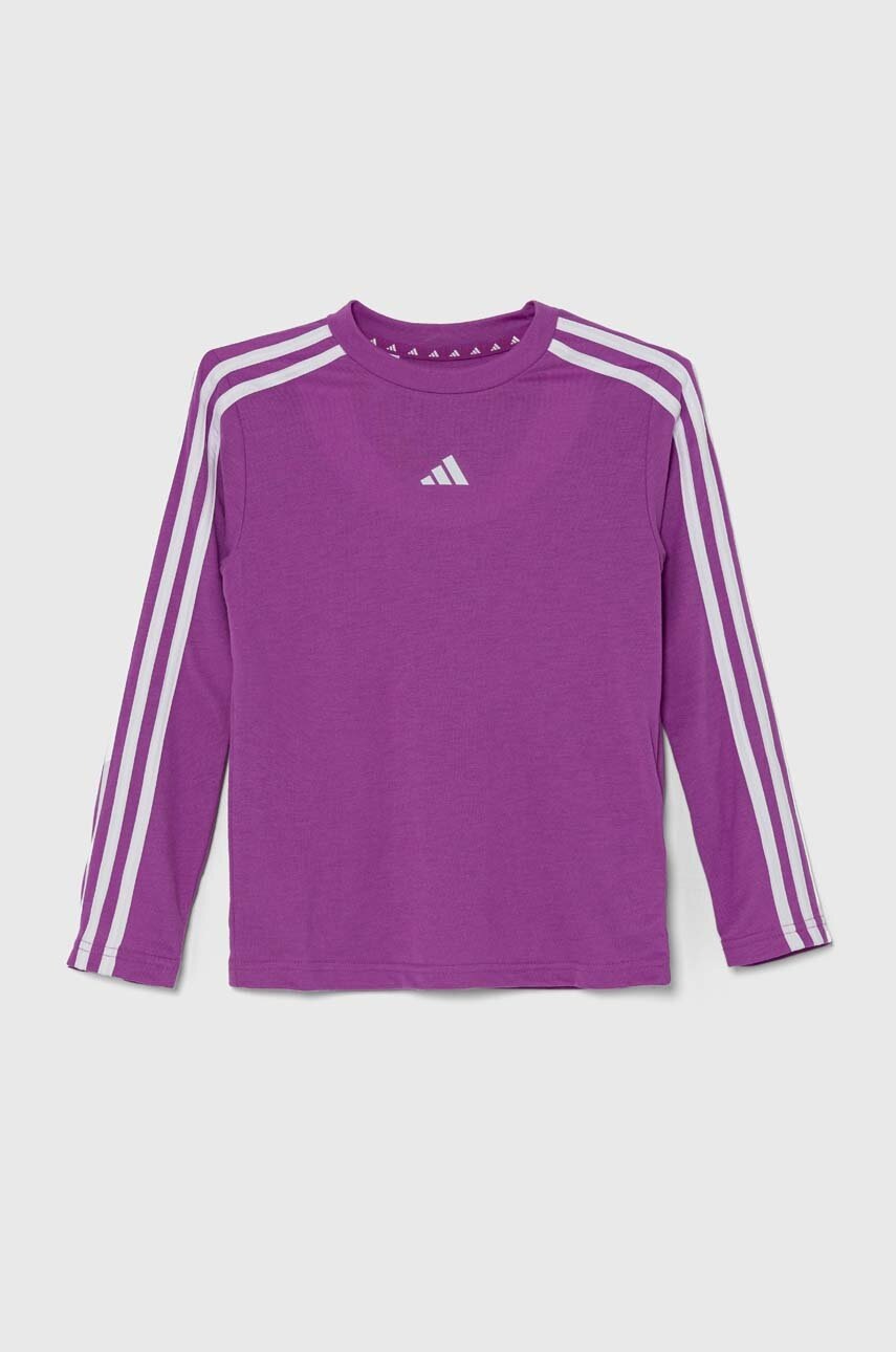 adidas longsleeve copii J TR-ES 3S LS culoarea violet, IW0847