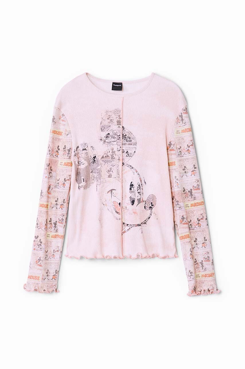Детский лонгслив Desigual MICKEY MOUSE цвет розовый 24WGTK10 Детский лонгслив Desigual MICKEY MOUSE цвет розовый 24WGTK10