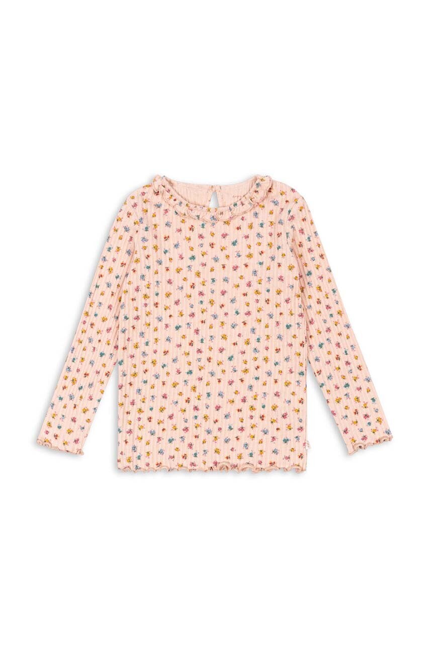 Konges Sløjd longsleeve copii NIA BLOUSE GOTS culoarea portocaliu, KS101626