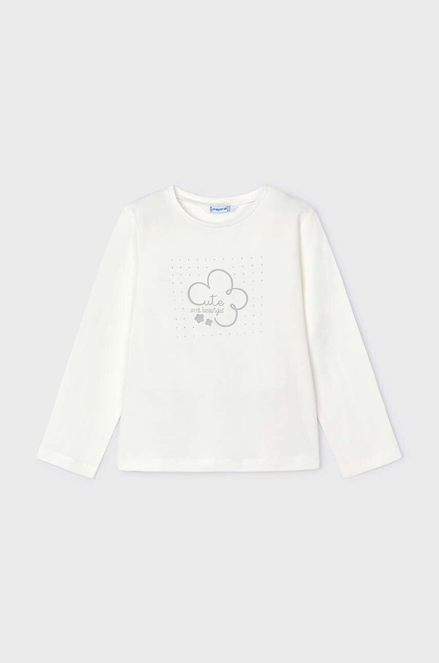 Mayoral longsleeve din bumbac pentru copii culoarea bej, 178
