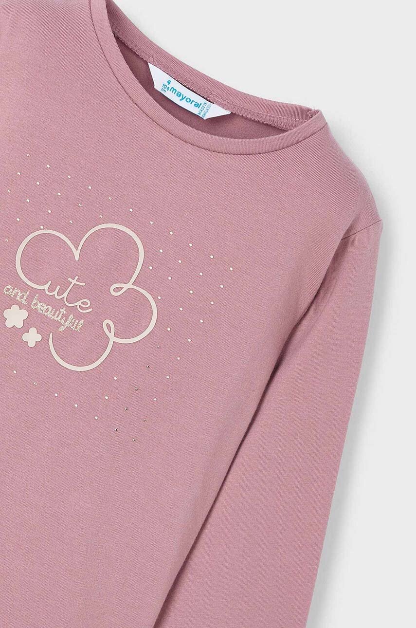 Хлопковый детский лонгслив Mayoral цвет розовый 178 Хлопковый детский лонгслив Mayoral цвет розовый 178
