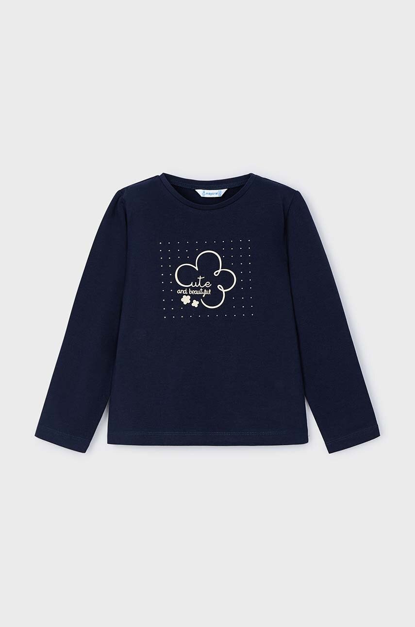 Mayoral longsleeve din bumbac pentru copii culoarea albastru marin, 178