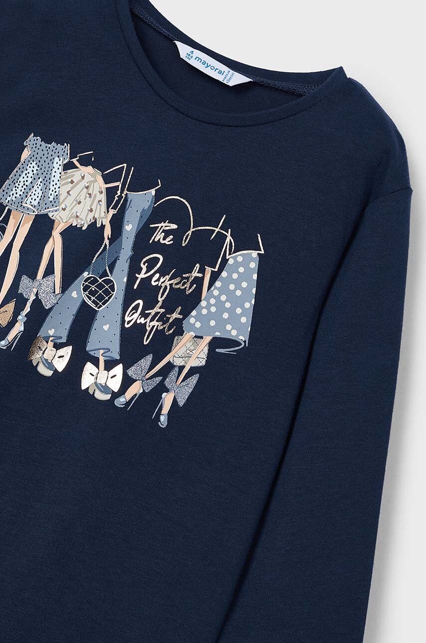 Хлопковый детский лонгслив Mayoral цвет синий 4072