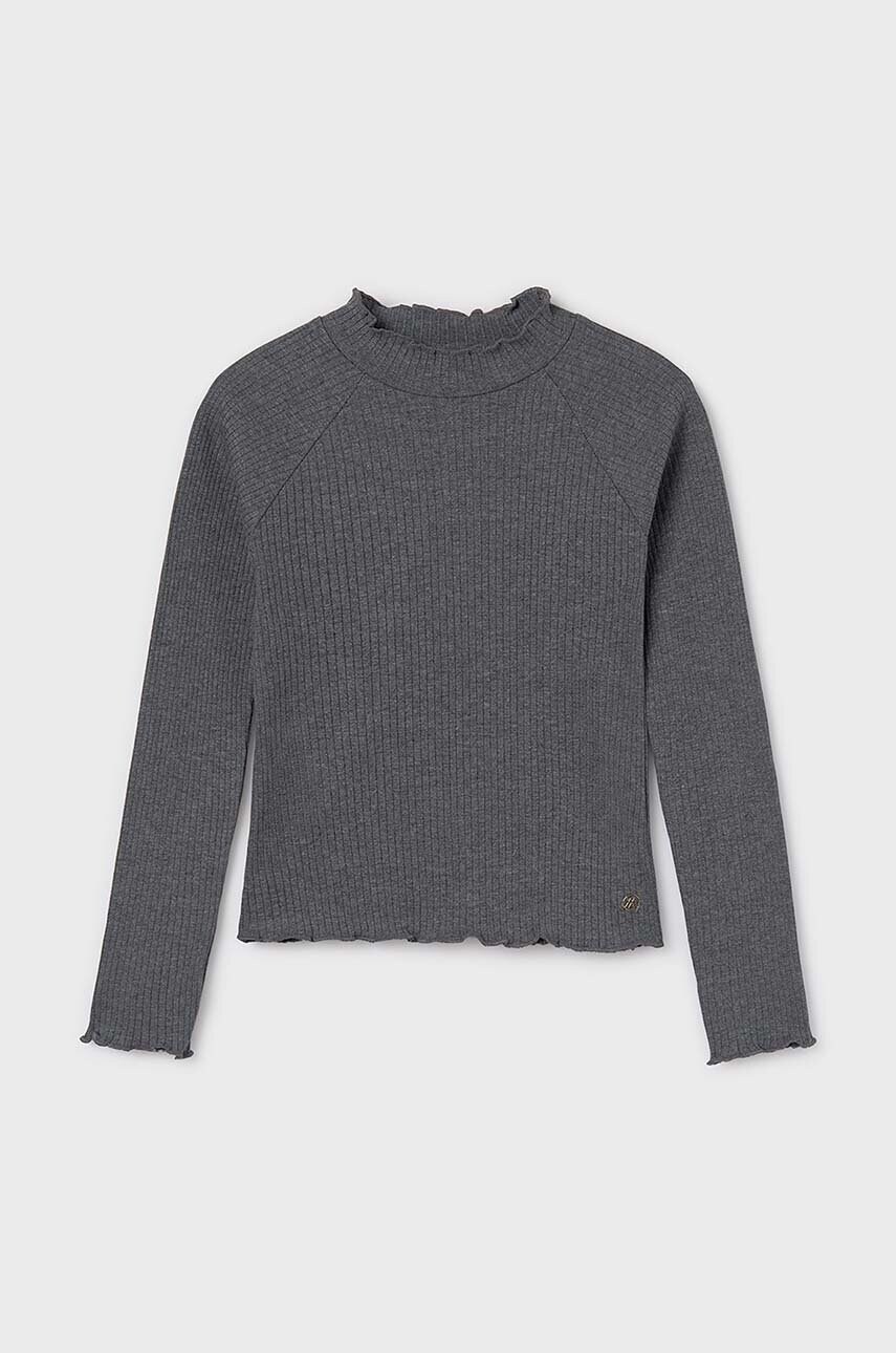 Mayoral longsleeve copii culoarea gri, cu turtleneck, 7002