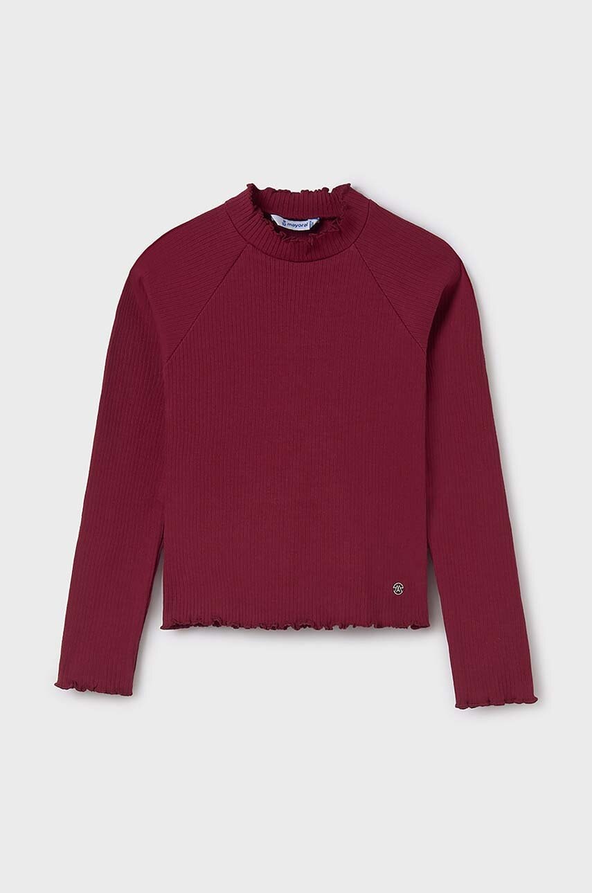 Mayoral longsleeve copii culoarea rosu, cu turtleneck, 7002