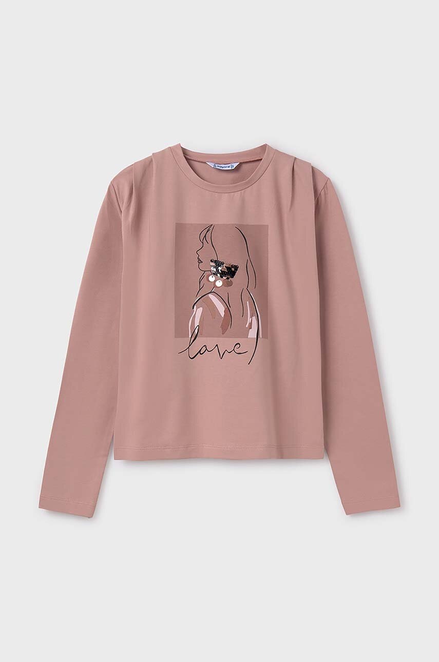 Mayoral longsleeve copii culoarea roz, 7005