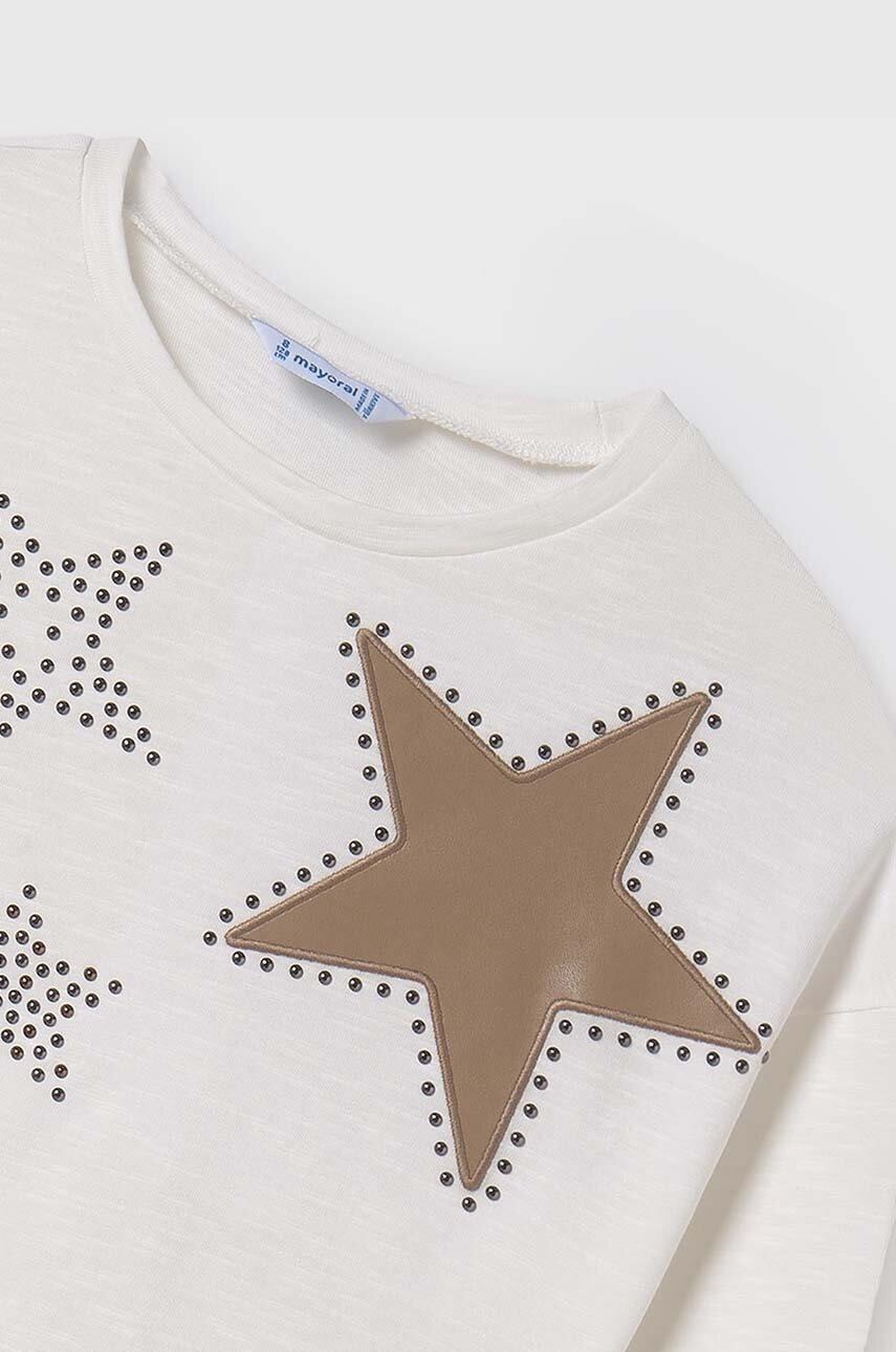 Хлопковый детский лонгслив Mayoral цвет бежевый 7008 Хлопковый детский лонгслив Mayoral цвет бежевый 7008