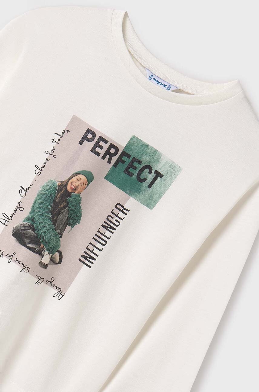 Хлопковый детский лонгслив Mayoral цвет зелёный 7009