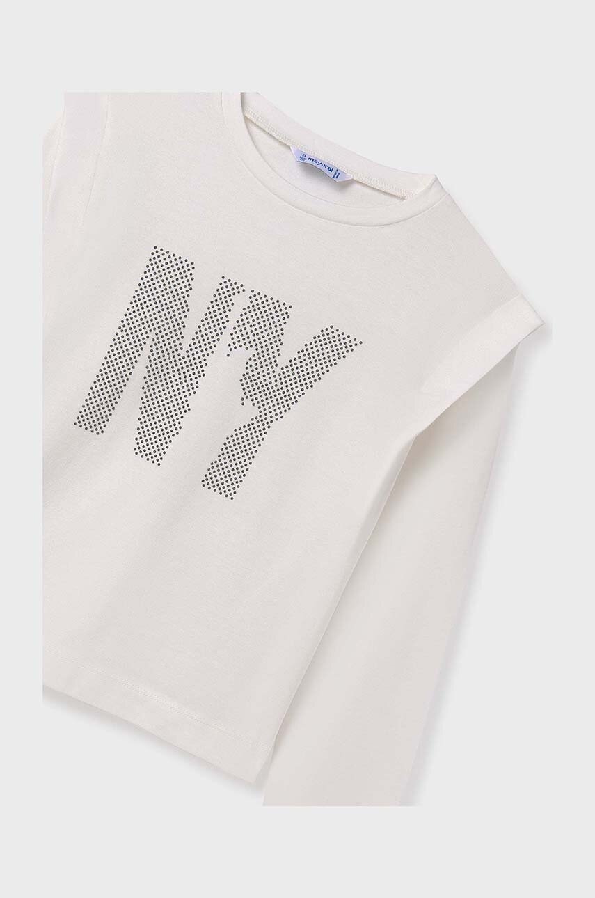 Хлопковый детский лонгслив Mayoral цвет белый 7012 Хлопковый детский лонгслив Mayoral цвет белый 7012