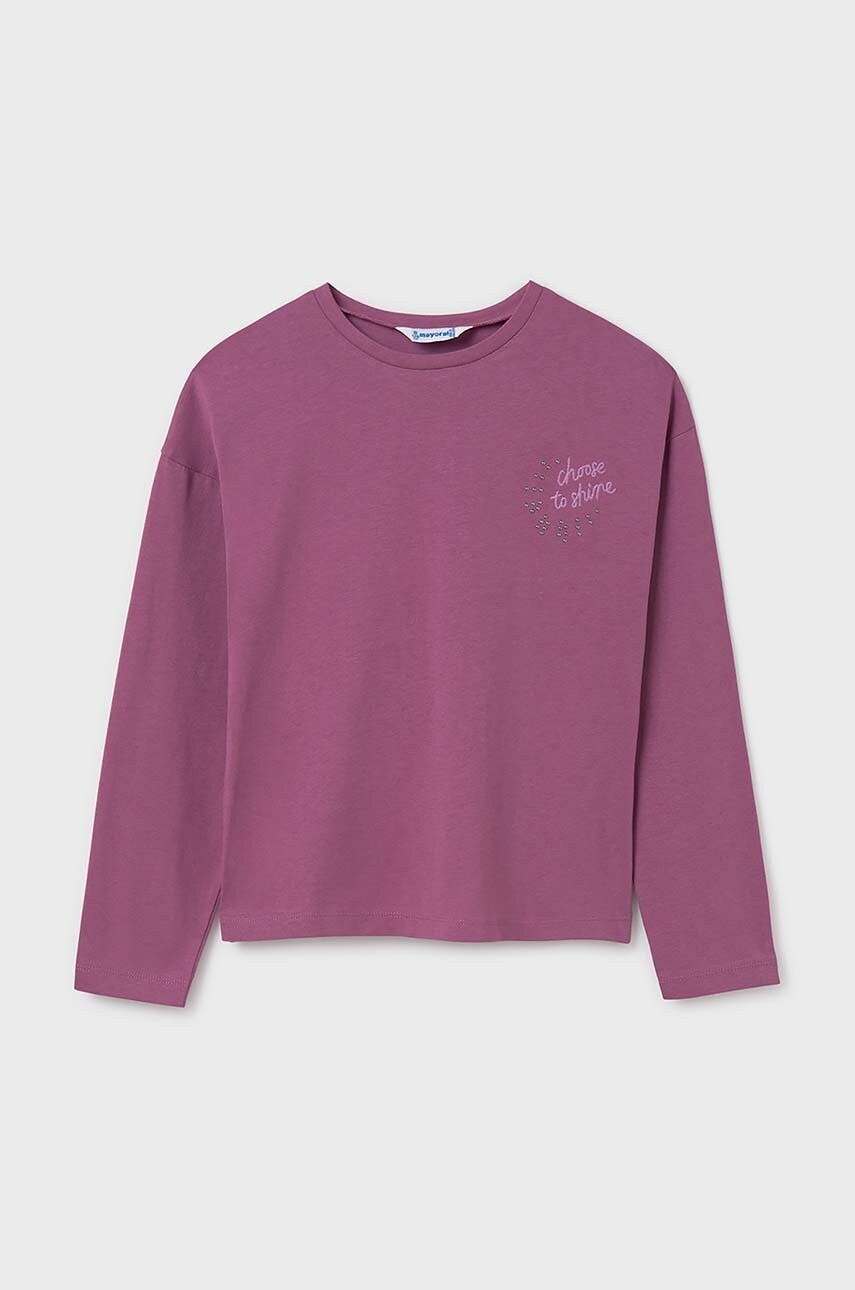 Mayoral longsleeve din bumbac pentru copii culoarea violet, 7014