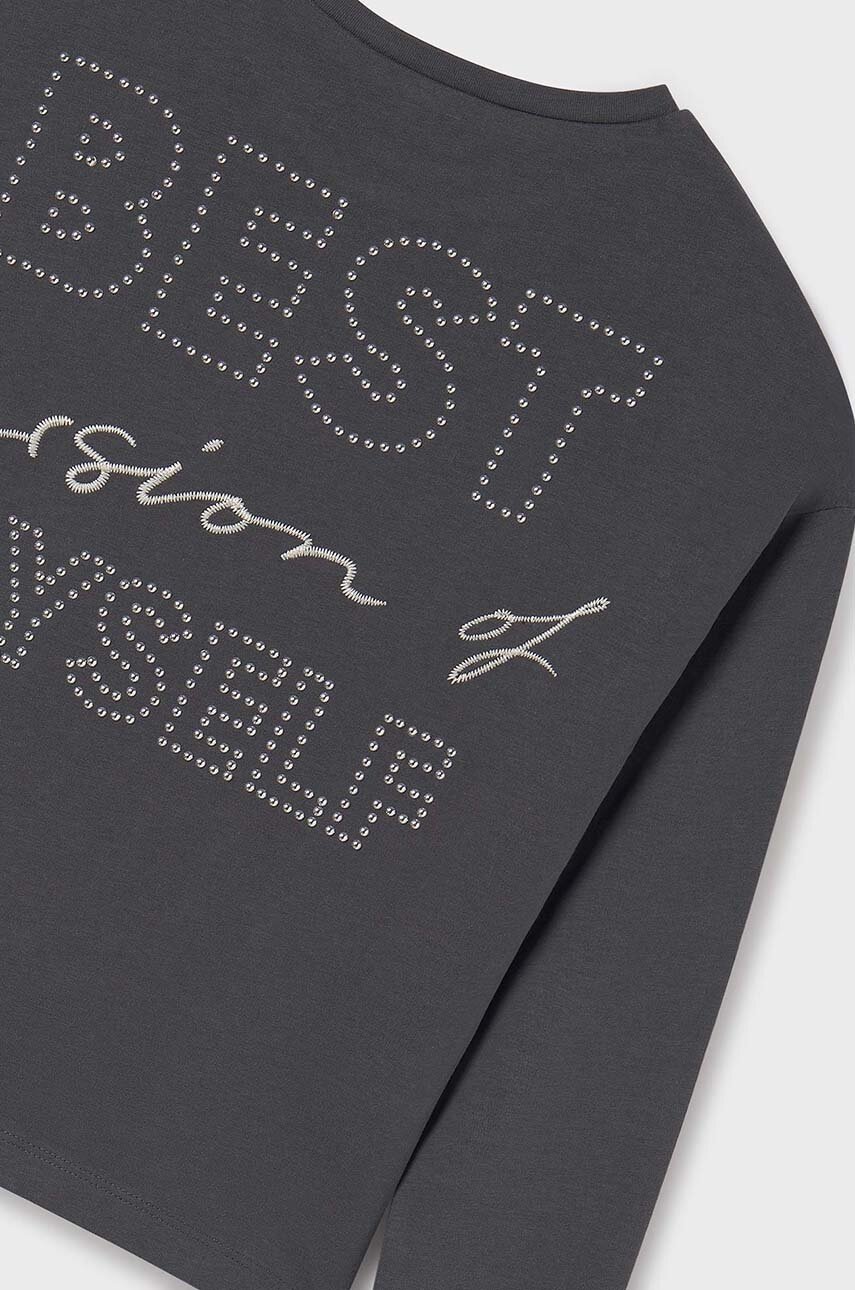 Хлопковый детский лонгслив Mayoral цвет серый 7014 Хлопковый детский лонгслив Mayoral цвет серый 7014