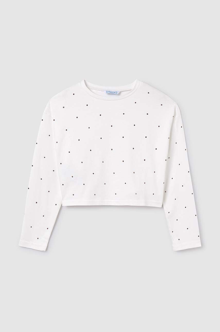 Mayoral longsleeve din bumbac pentru copii culoarea bej, 7094