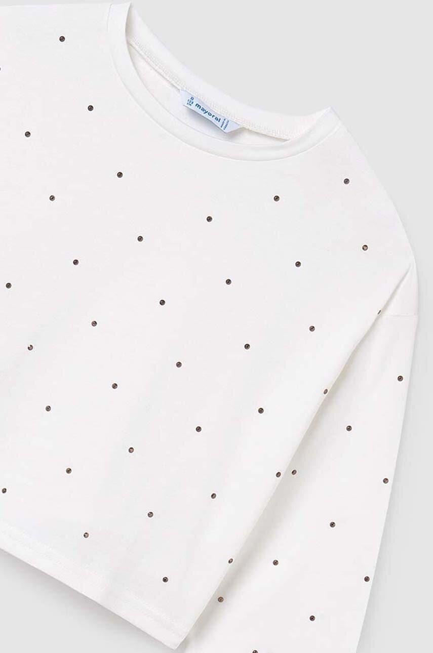 Хлопковый детский лонгслив Mayoral цвет бежевый 7094