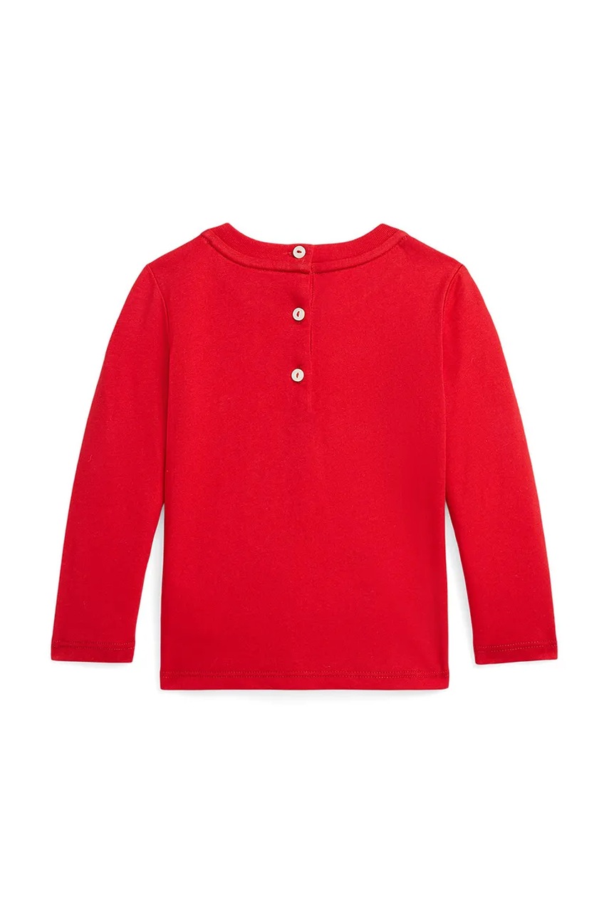 Хлопковый детский лонгслив Polo Ralph Lauren цвет красный 310952134001 Хлопковый детский лонгслив Polo Ralph Lauren цвет красный 310952134001