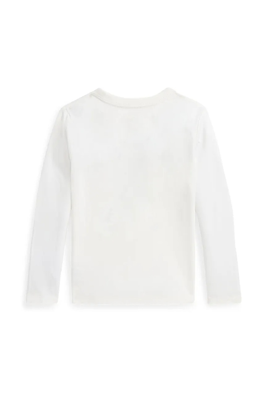 Хлопковый детский лонгслив Polo Ralph Lauren цвет белый 312952134001 Хлопковый детский лонгслив Polo Ralph Lauren цвет белый 312952134001