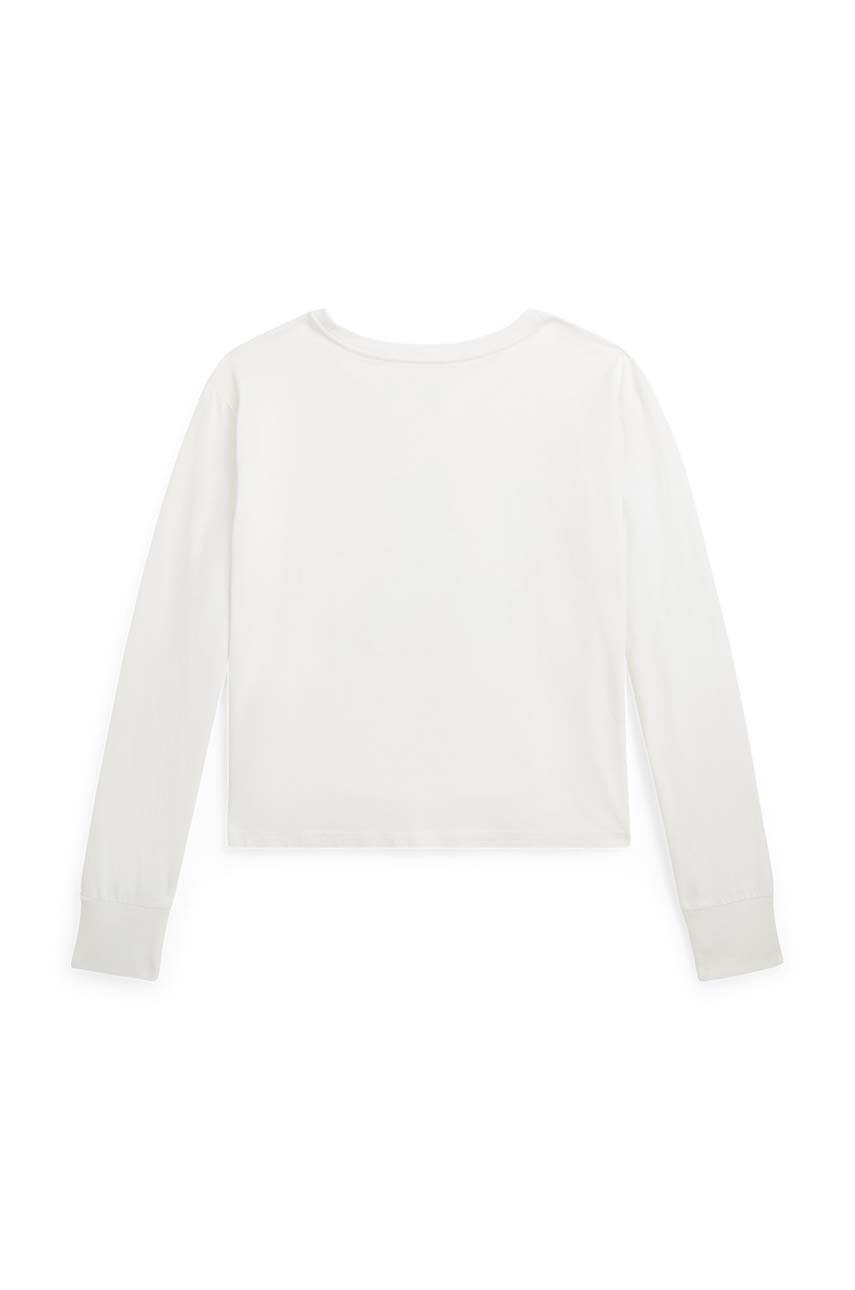 Хлопковый детский лонгслив Polo Ralph Lauren цвет белый 313951031001 Хлопковый детский лонгслив Polo Ralph Lauren цвет белый 313951031001