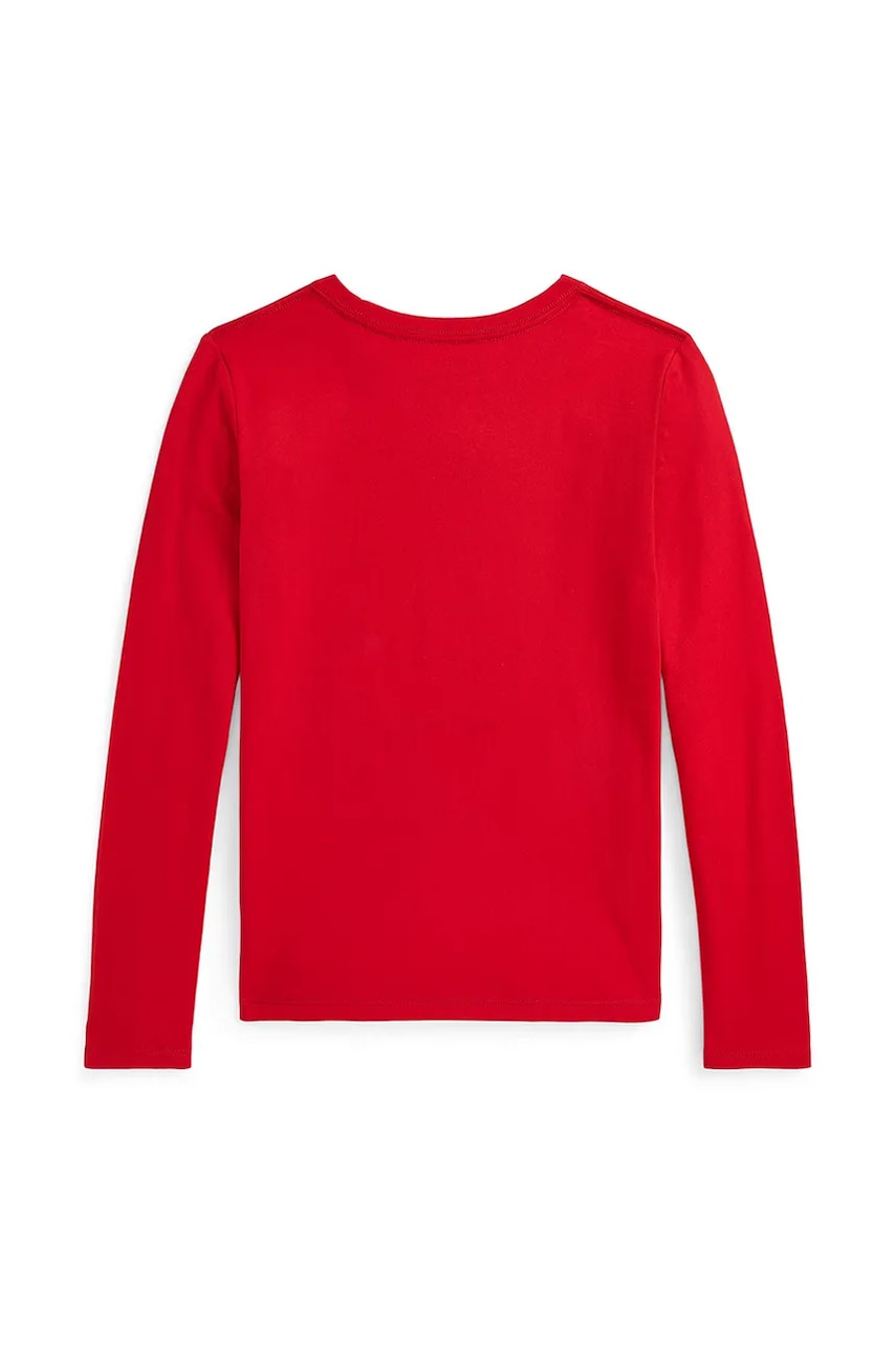 Хлопковый детский лонгслив Polo Ralph Lauren цвет красный 313952134002 Хлопковый детский лонгслив Polo Ralph Lauren цвет красный 313952134002