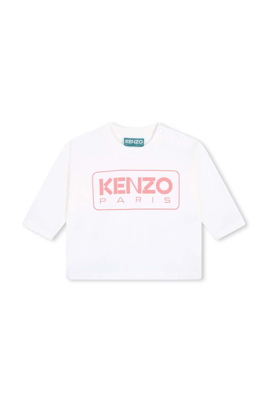 Kenzo Kids longsleeve din bumbac pentru copii culoarea bej, K60489