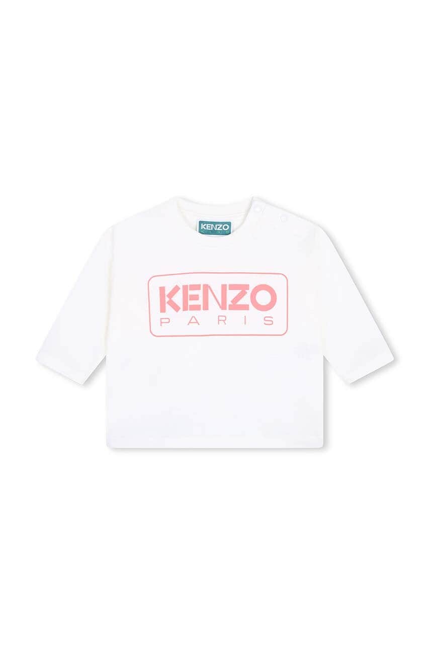 Kenzo Kids longsleeve din bumbac pentru copii culoarea bej, K60489