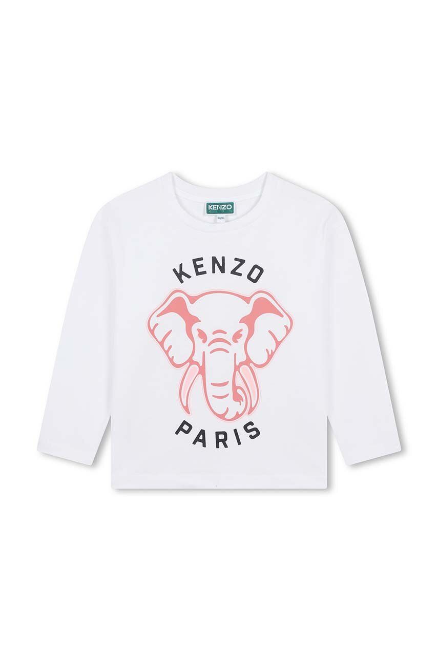 Kenzo Kids longsleeve din bumbac pentru copii culoarea alb, K60706