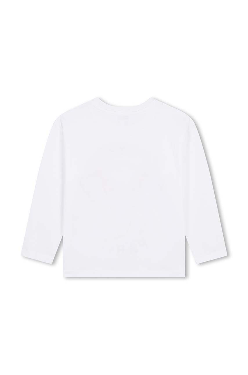 Дитячий бавовняний лонгслів Kenzo Kids колір білий K60706 Дитячий бавовняний лонгслів Kenzo Kids колір білий K60706
