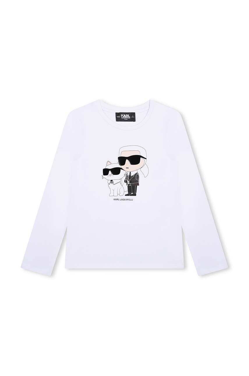 Karl Lagerfeld longsleeve copii culoarea alb, Z30209