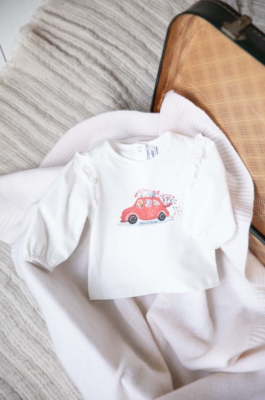 Tartine et Chocolat longsleeve copii culoarea alb, TZ10011